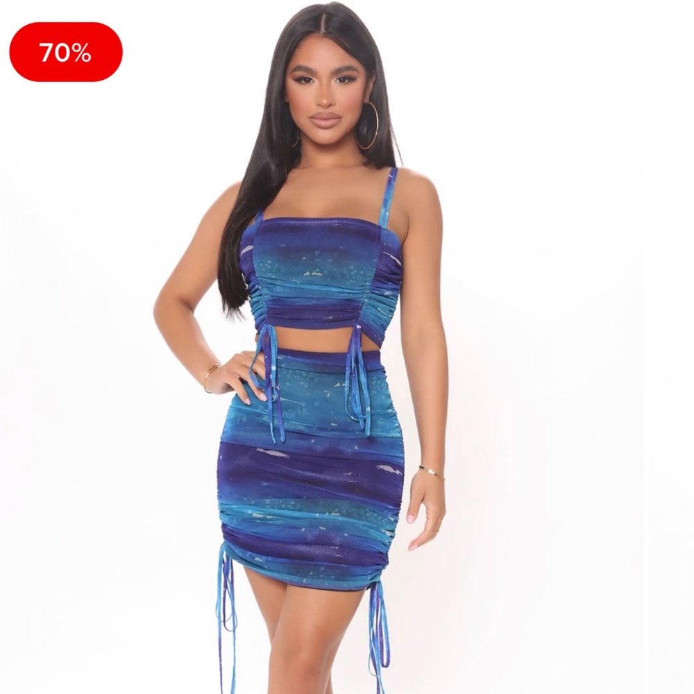Meet me halfway ruched skirt set